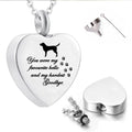 Lovely Dog Print Cremation Pendant Jewelry Ashes Holder Keepsake Cat Dog Memorial Urn Necklace Stainless Steel Cremation Pendant
