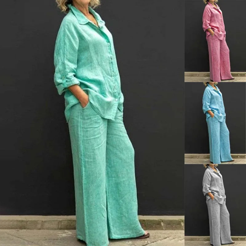 Dropshipping Products Spring Fall Women's Shirt Pants Sets Ladies Clothes Casual Urban Plus Size Two Piece Set Women Clothing