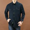 M-6XL New Fashion Men Spring Autumn Shirts Cotton Workwear Pockets Button Lapel Plus Size Long Sleeve Tops Blouse Casual Shirt