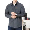 M-6XL New Fashion Men Spring Autumn Shirts Cotton Workwear Pockets Button Lapel Plus Size Long Sleeve Tops Blouse Casual Shirt