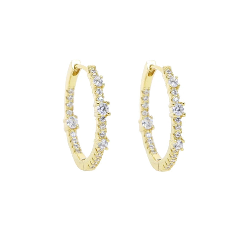 Sparking Bling Classic Fashion Women Jewelry Micro Pave 5A CZ Cubic Zirconia Small Medium Big Sized Hoop Earring
