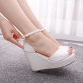 Women's Fashion Shoes Fishmouth Waterplatform Wedge Sandals Plus Size Sandals Bohemian Fishmouth Sandals Hemp Rope High Heeled S