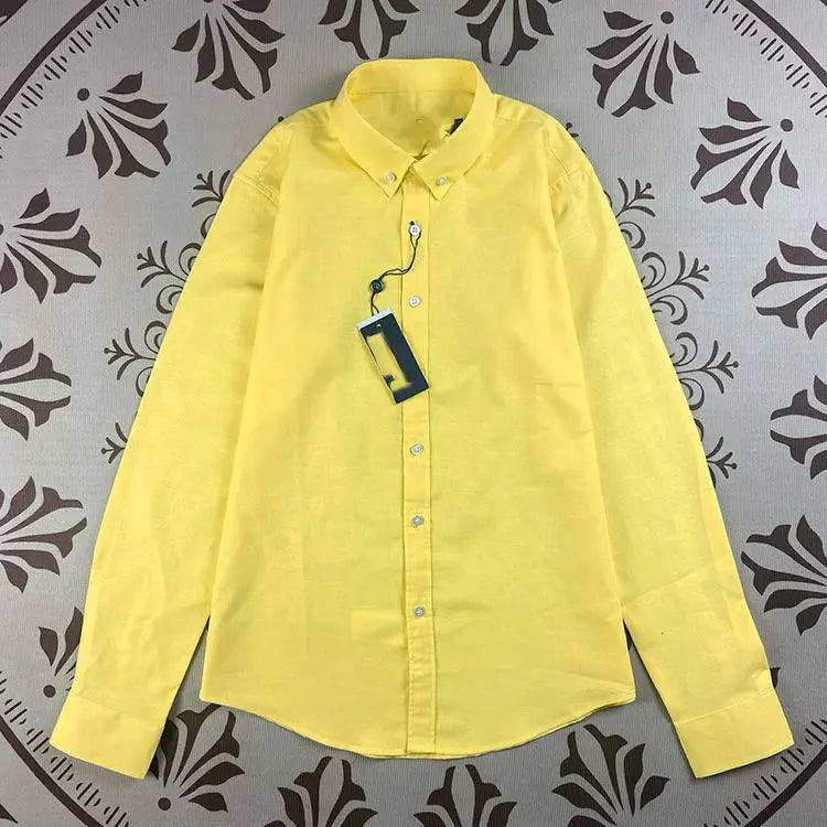Men's and Linen British Slim T Shirt Long Sleeve Solid Color Floral Leisure Casual Shirt for Business or Autumn Season#RL-2222