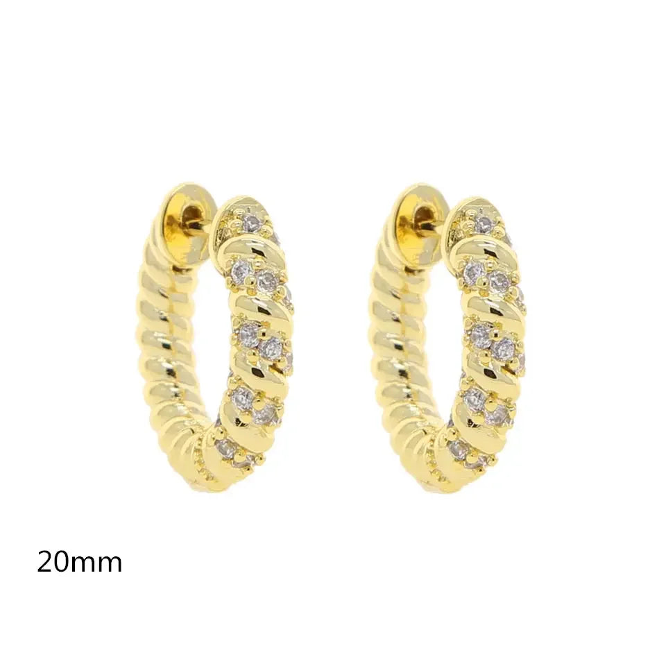 Sparking Bling Classic Fashion Women Jewelry Micro Pave 5A CZ Cubic Zirconia Small Medium Big Sized Hoop Earring