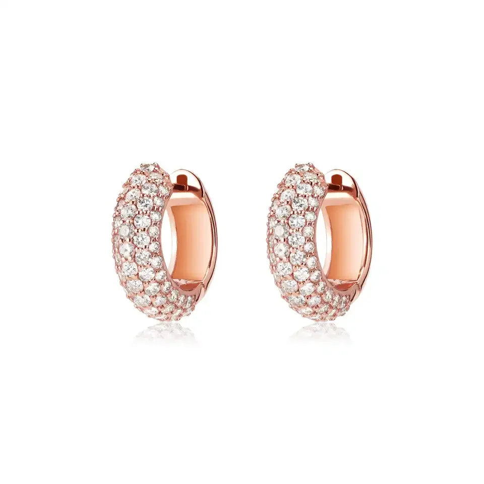 Sparking Bling Classic Fashion Women Jewelry Micro Pave 5A CZ Cubic Zirconia Small Medium Big Sized Hoop Earring