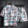 Hainan Beach Suit for Men Summer Casual Floral Poplin Short-Sleeved Shirt Anti-Pilling for Sanya Travel and Seaside Holidays