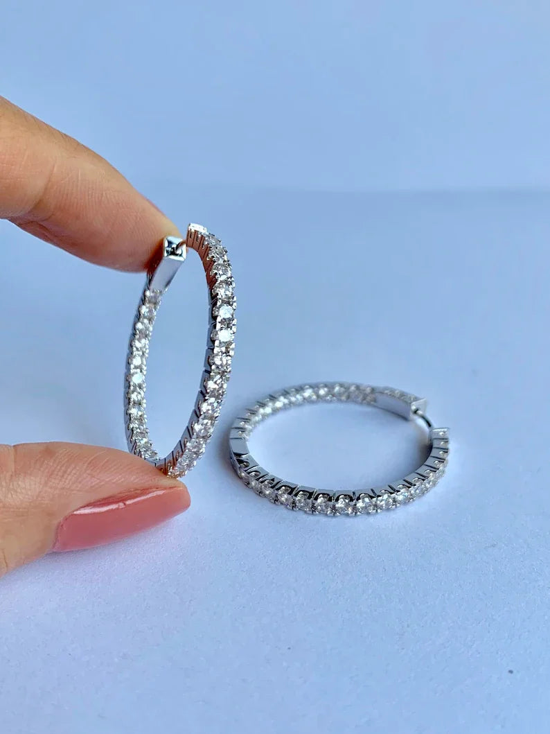 Sparking Bling Classic Fashion Women Jewelry Micro Pave 5A CZ Cubic Zirconia Small Medium Big Sized Hoop Earring