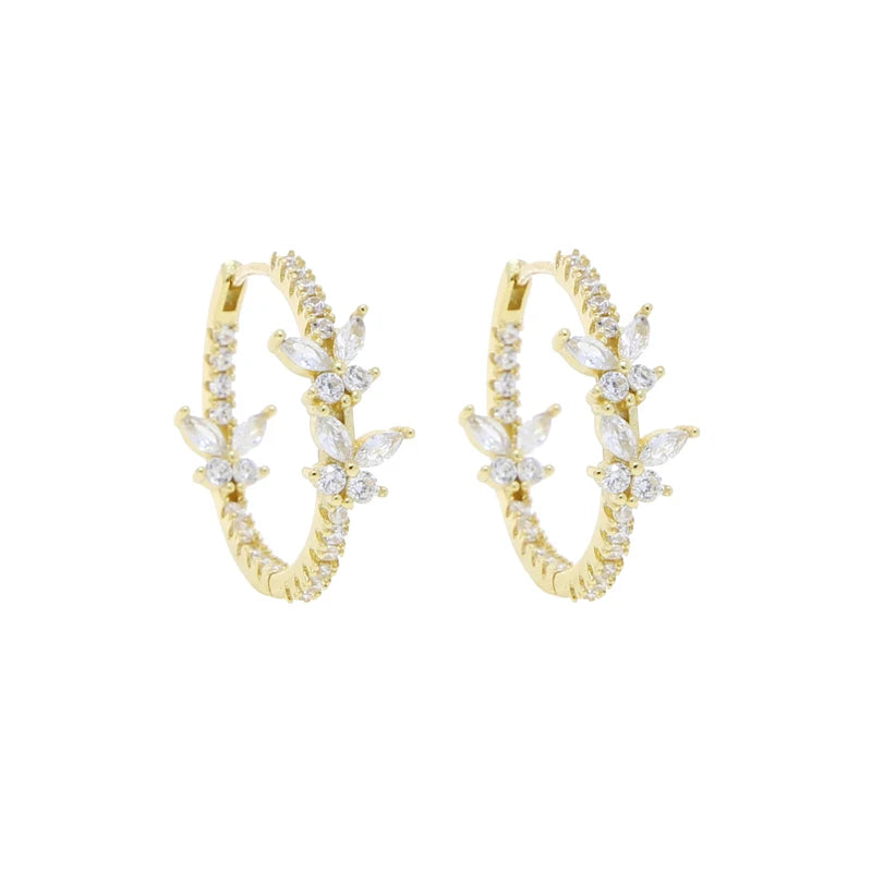 Sparking Bling Classic Fashion Women Jewelry Micro Pave 5A CZ Cubic Zirconia Small Medium Big Sized Hoop Earring