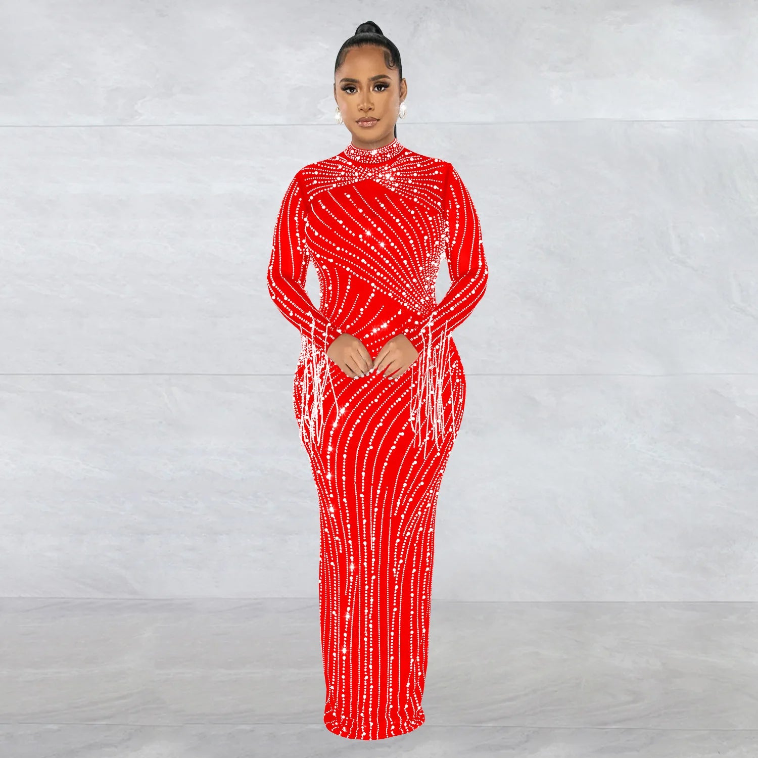 Women's Fashion Embroidery Hot Drill African Dress XL Chiffon Mesh with Feathers for Dinner Parties and Clubs
