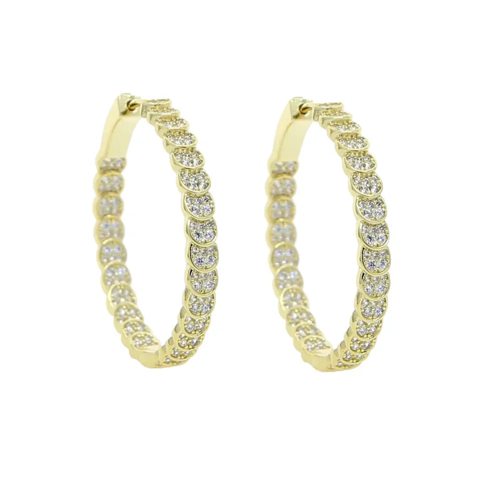 Sparking Bling Classic Fashion Women Jewelry Micro Pave 5A CZ Cubic Zirconia Small Medium Big Sized Hoop Earring