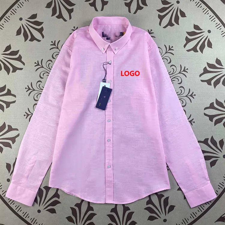 Men's and Linen British Slim T Shirt Long Sleeve Solid Color Floral Leisure Casual Shirt for Business or Autumn Season#RL-2222