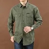 M-6XL New Fashion Men Spring Autumn Shirts Cotton Workwear Pockets Button Lapel Plus Size Long Sleeve Tops Blouse Casual Shirt
