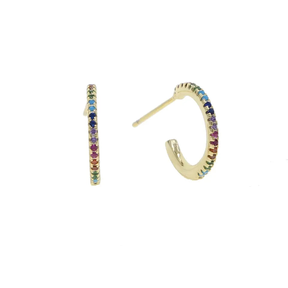 Sparking Bling Classic Fashion Women Jewelry Micro Pave 5A CZ Cubic Zirconia Small Medium Big Sized Hoop Earring