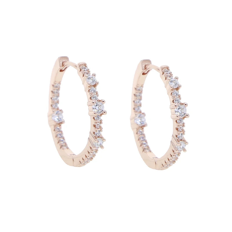 Sparking Bling Classic Fashion Women Jewelry Micro Pave 5A CZ Cubic Zirconia Small Medium Big Sized Hoop Earring