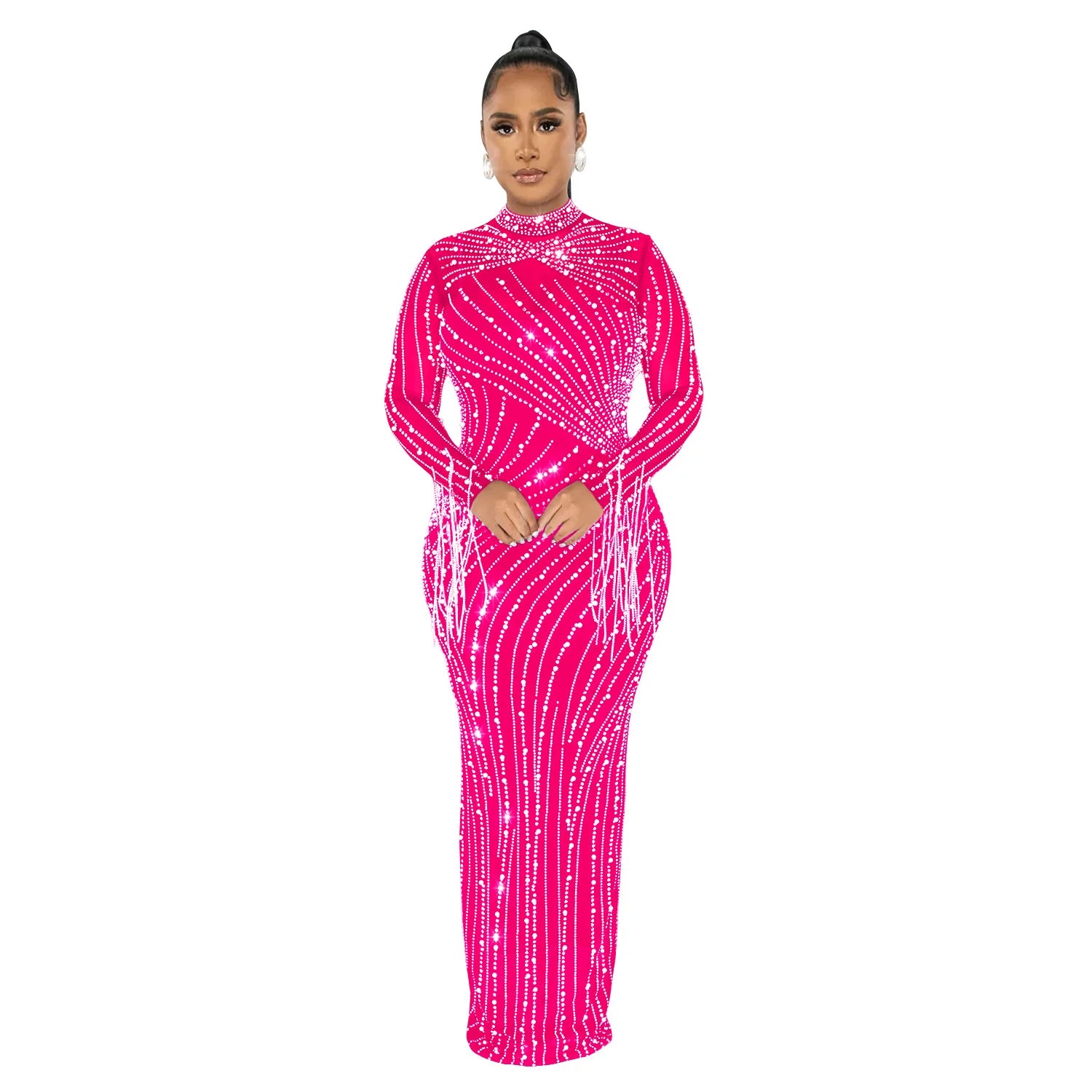 Women's Fashion Embroidery Hot Drill African Dress XL Chiffon Mesh with Feathers for Dinner Parties and Clubs