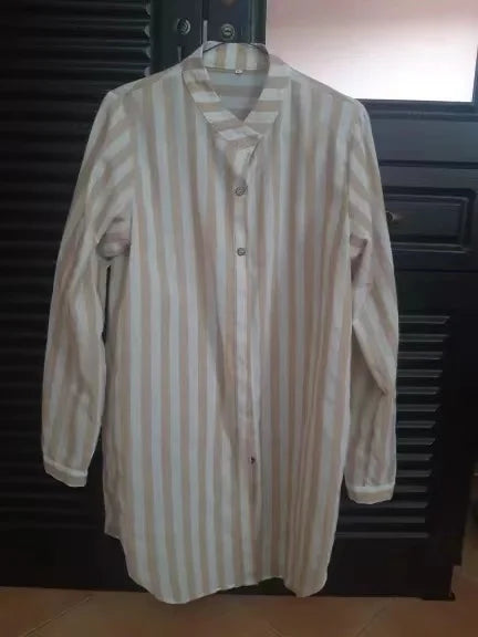 Women Striped Loose Shirt Dresses Long Sleeves Casual Fashion Spring Summer New African Large Size Ladies Vestidos Female S-5XL