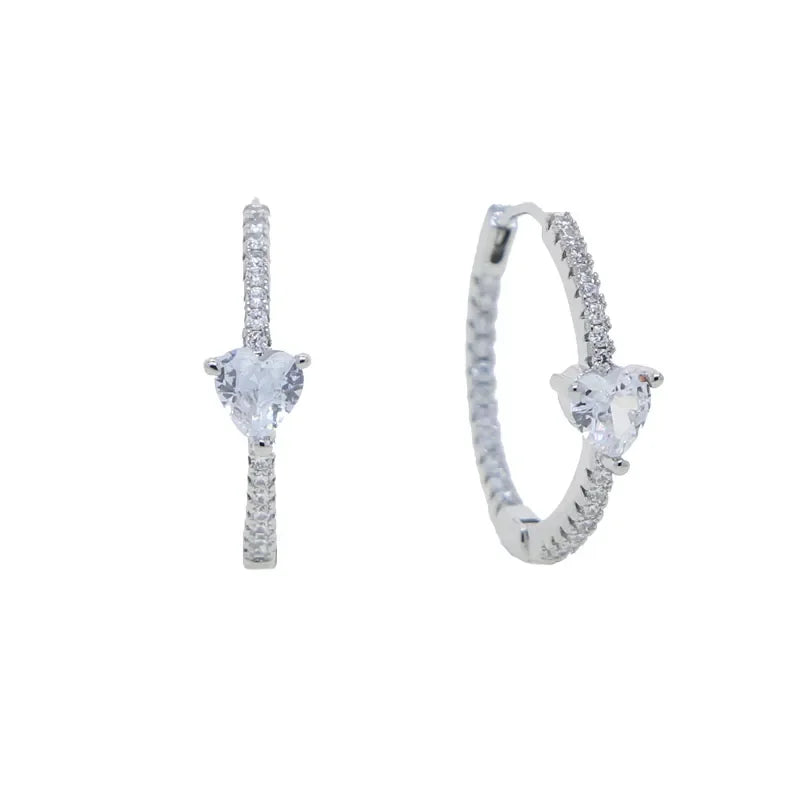 Sparking Bling Classic Fashion Women Jewelry Micro Pave 5A CZ Cubic Zirconia Small Medium Big Sized Hoop Earring