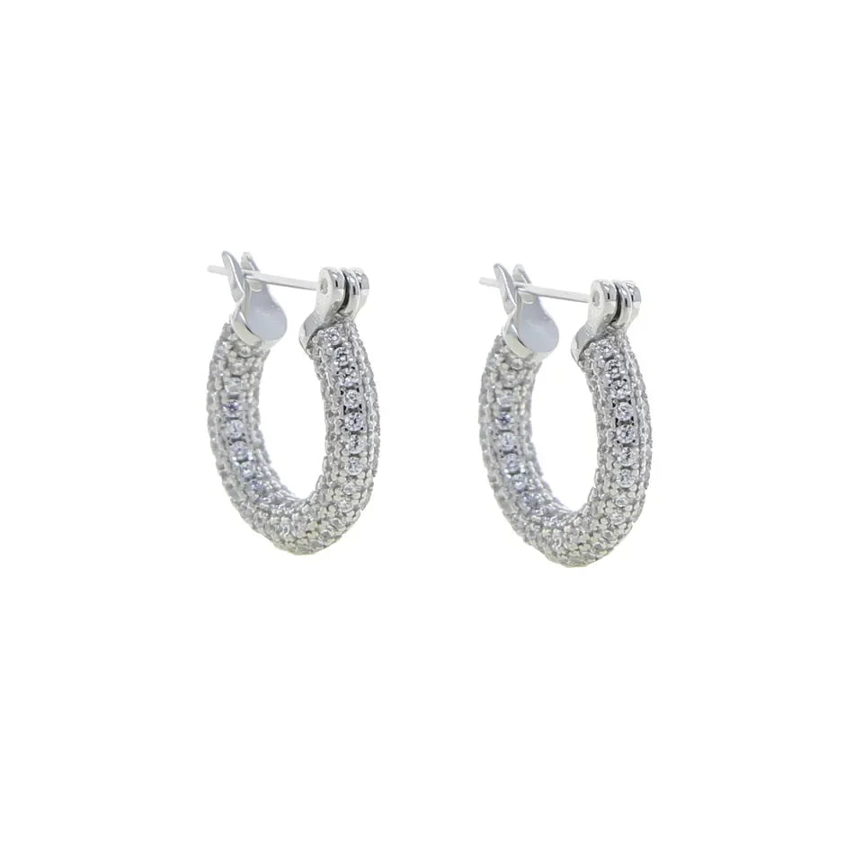 Sparking Bling Classic Fashion Women Jewelry Micro Pave 5A CZ Cubic Zirconia Small Medium Big Sized Hoop Earring
