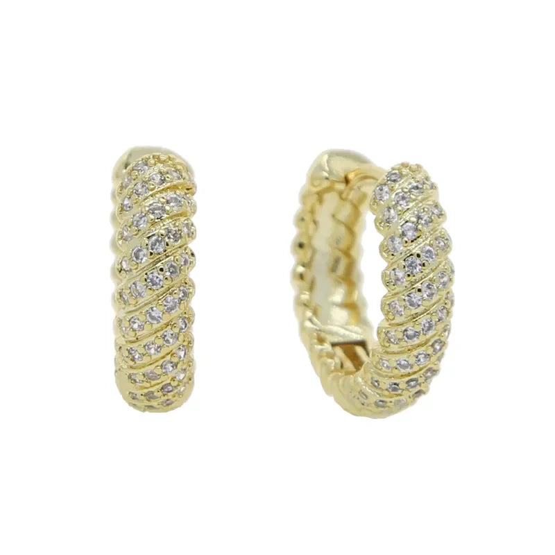 Sparking Bling Classic Fashion Women Jewelry Micro Pave 5A CZ Cubic Zirconia Small Medium Big Sized Hoop Earring