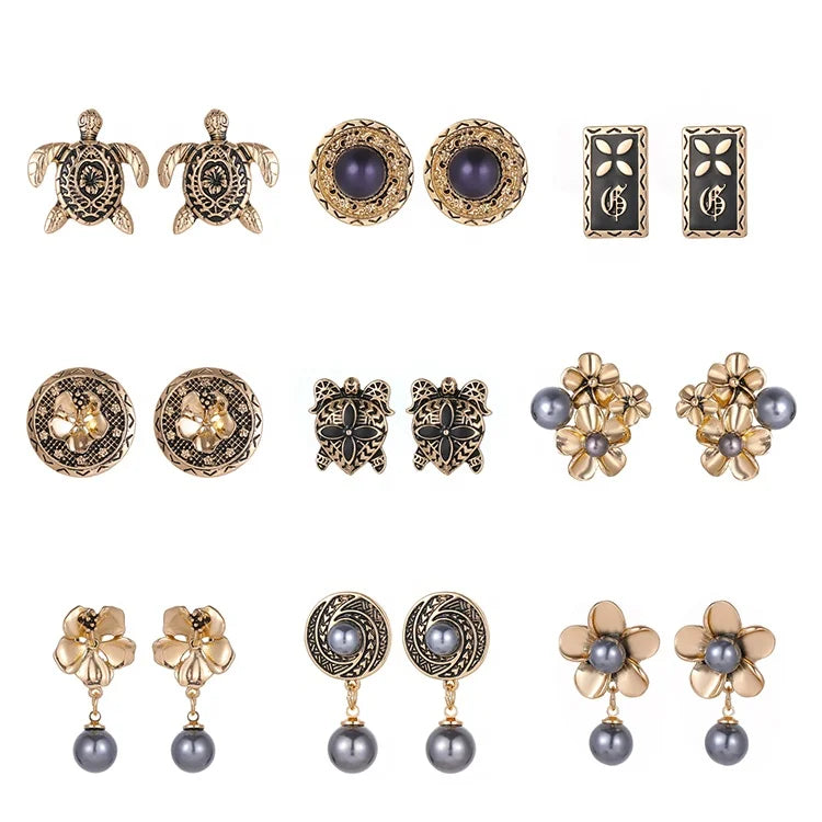 Women Jewelry Fashion Designer Zinc Alloy High Quality Clip on Earrings Hawaiian Ear Clips