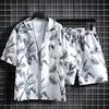 Hainan Beach Suit for Men Summer Casual Floral Poplin Short-Sleeved Shirt Anti-Pilling for Sanya Travel and Seaside Holidays