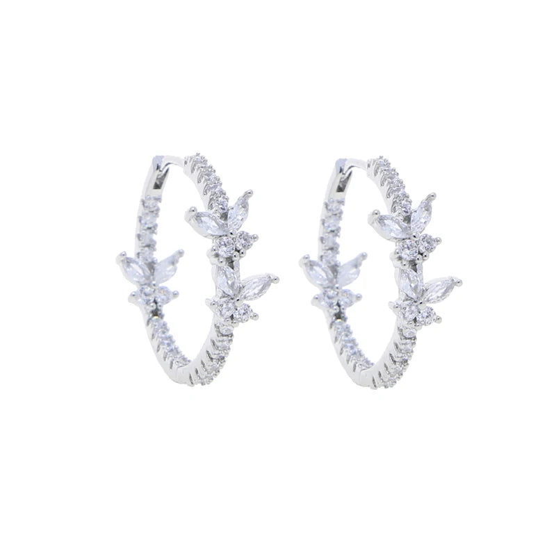 Sparking Bling Classic Fashion Women Jewelry Micro Pave 5A CZ Cubic Zirconia Small Medium Big Sized Hoop Earring