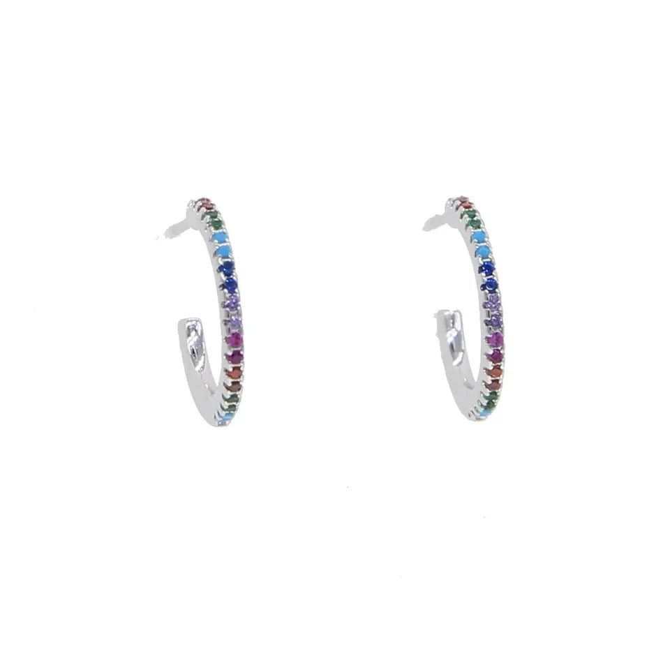 Sparking Bling Classic Fashion Women Jewelry Micro Pave 5A CZ Cubic Zirconia Small Medium Big Sized Hoop Earring